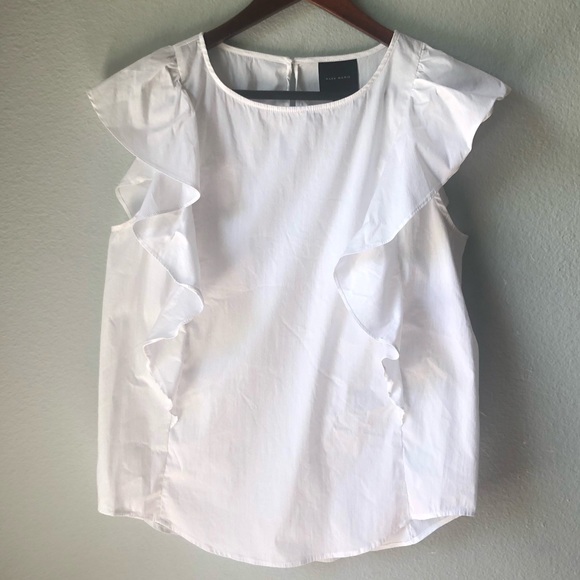 Alex Marie Ruffle Sleeve Top White - Picture 4 of 5